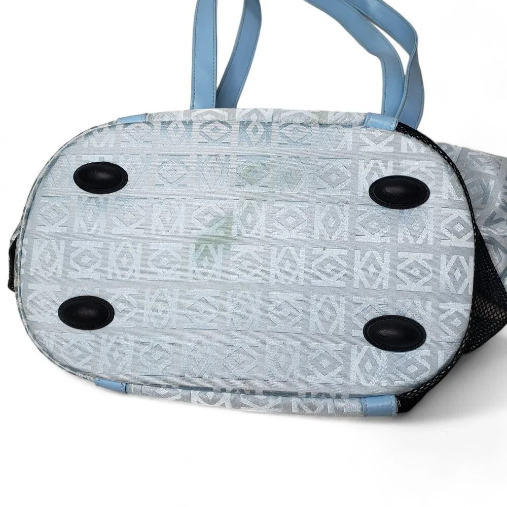 Small Dog Carrier With Shoulder Strap Geo Pattern Mesh Walls